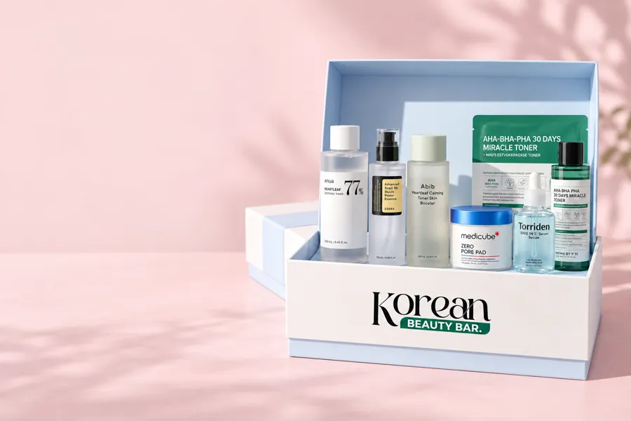 Korean Beauty Bar subscription box with Korean skincare products